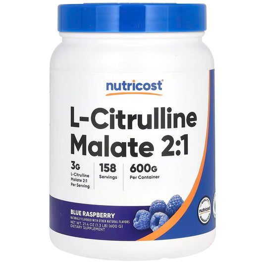 Nutricost, L-Citrulline Malate 2:1, Blue Raspberry, 21.4 oz (600 g)