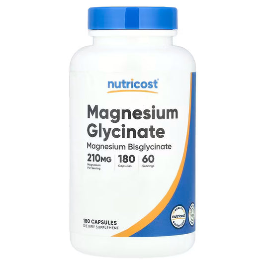 Nutricost, Magnesium Glycinate, 180 Capsules (70 mg per Capsule)