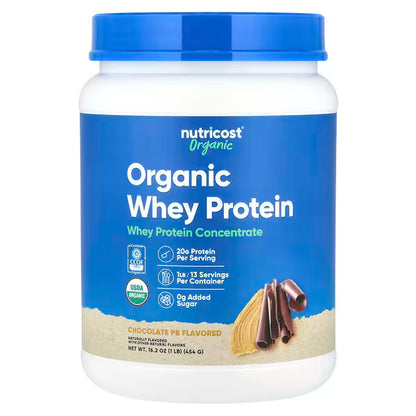 Nutricost, Organic Whey Protein, Chocolate PB, 1 lb (454 g)