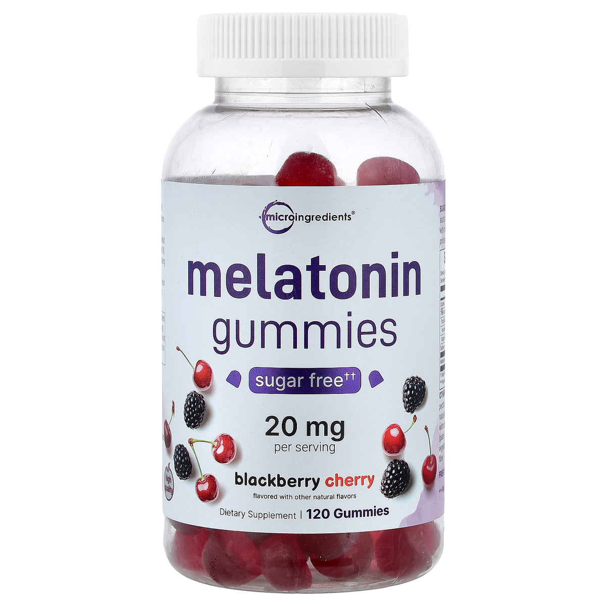 Micro Ingredients, Melatonin Gummies, Blackberry Cherry, 120 Gummies (10 mg per Gummy)