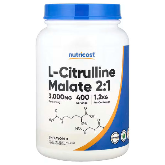 Nutricost, L-Citrulline Malate 2:1, Unflavored, 43.7 oz (1.2 kg)