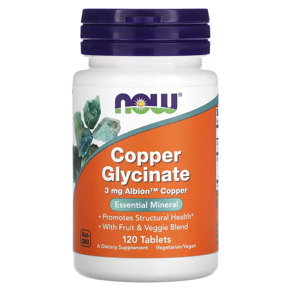 NOW Foods, Copper Glycinate, 3 mg, 120 Tablets