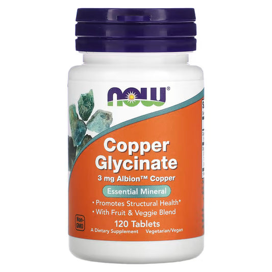 NOW Foods, Copper Glycinate, 3 mg, 120 Tablets