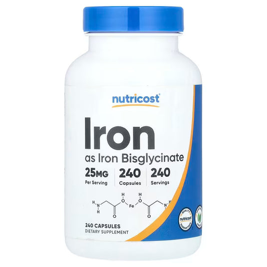 Nutricost, Iron, 25 mg , 240 Capsules