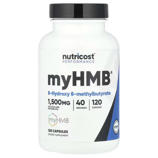 Nutricost, Performance, myHMB®, 120 Capsules (500 mg per Capsule)