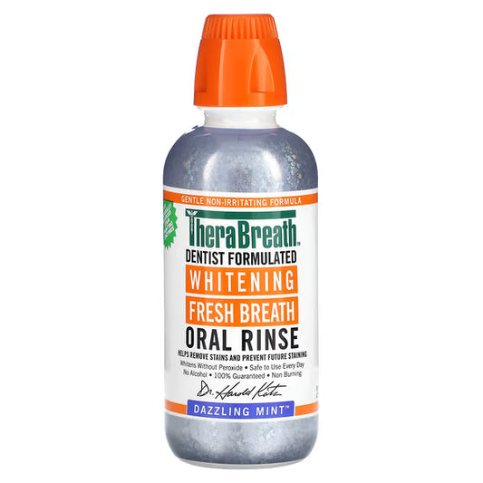 TheraBreath, Whitening Fresh Breath Oral Rinse, Dazzling Mint, 16 fl oz (473 ml)