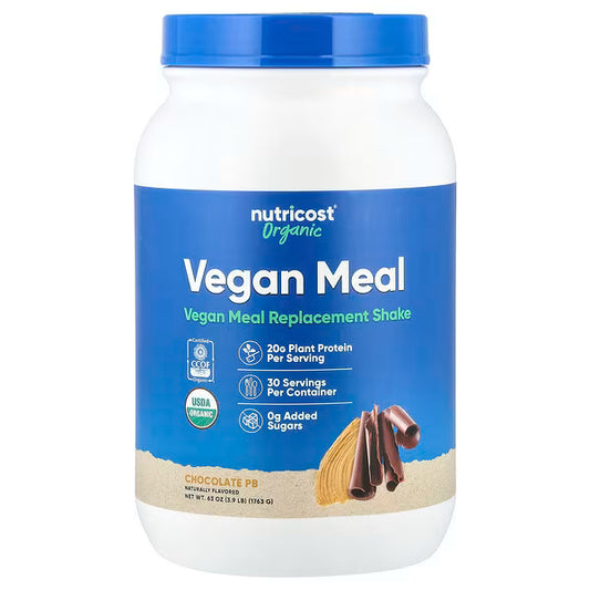 Nutricost, Organic Vegan Meal, Chocolate PB, 3.9 lb (1,763 g)