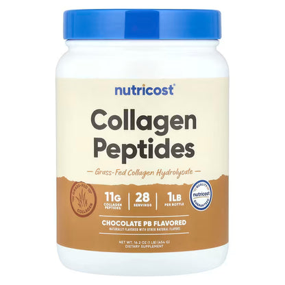 Nutricost, Collagen Peptides, Chocolate PB, 16.2 oz (454 g)