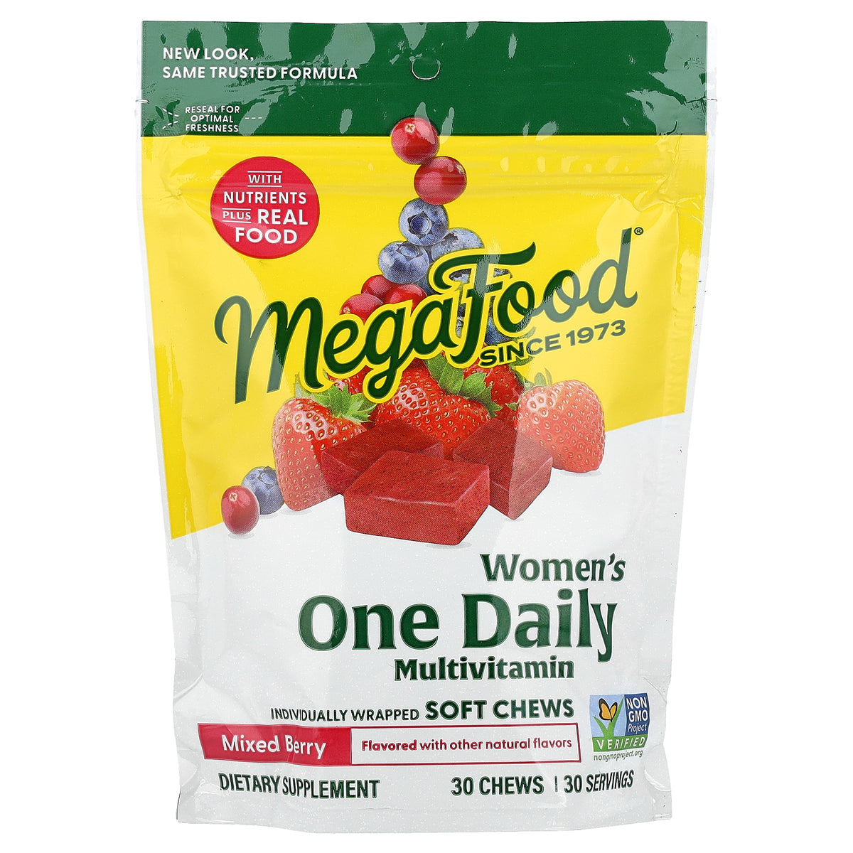 MegaFood, Women's One Daily Multivitamin, Mixed Berry, 30 Individually Wrapped Soft Chews