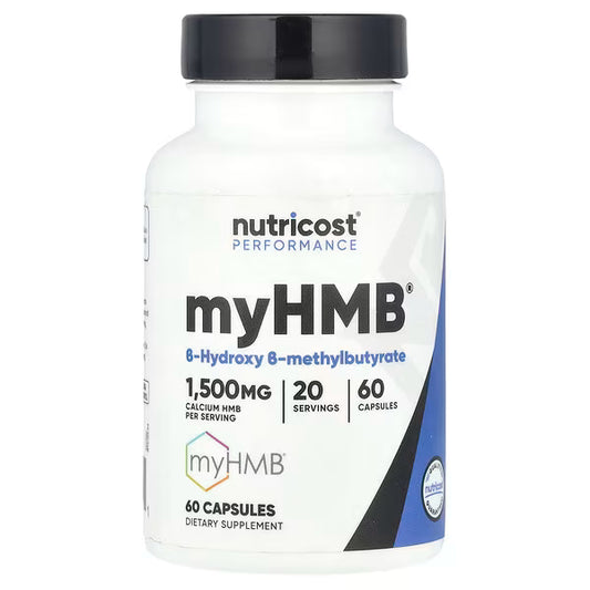 Nutricost, Performance, myHMB®, 60 Capsules (500 mg per Capsule)