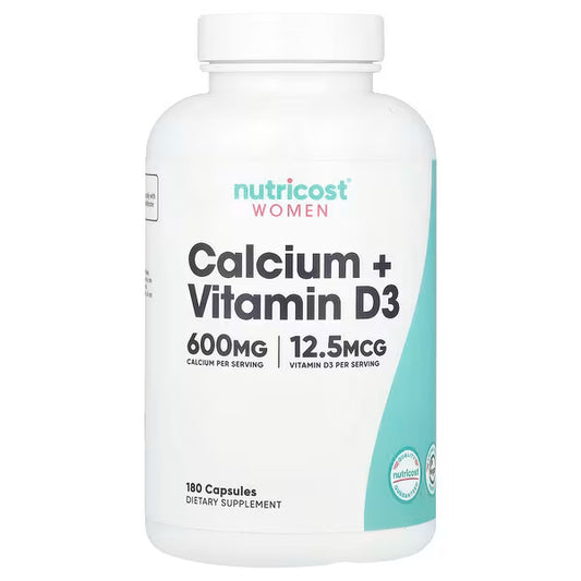 Nutricost, Women, Calcium + Vitamin D3, 180 Capsules