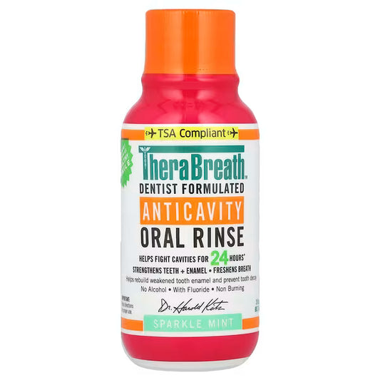TheraBreath, Anticavity Oral Rinse, Sparkle Mint, 3 fl oz (88.7 ml)