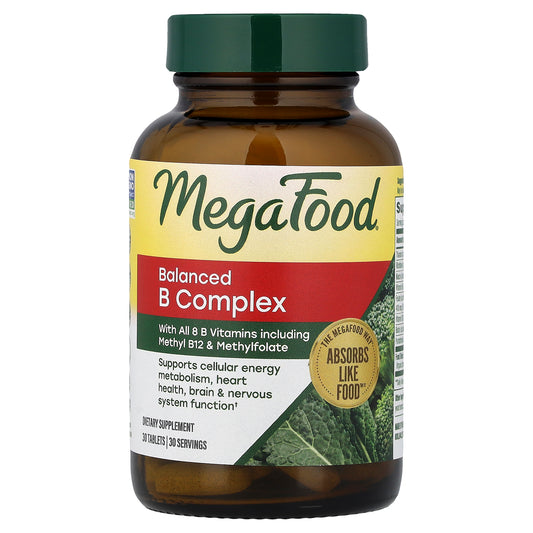 MegaFood, Balanced B Complex, 30 Tablets