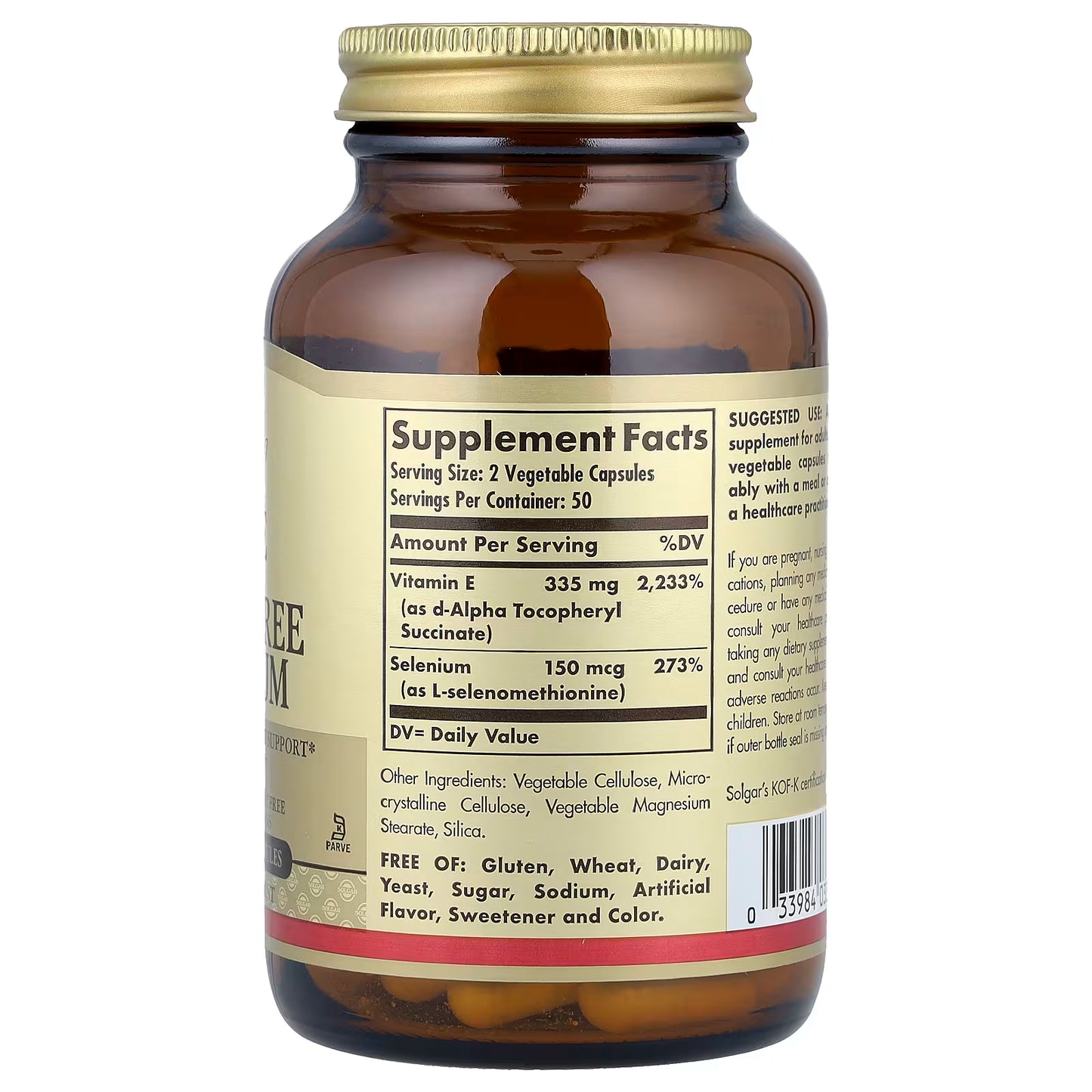 Solgar, Vitamin Dry E with Yeast Free Selenium, 100 Vegetable Capsules