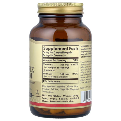 Solgar, Vitamin Dry E with Yeast Free Selenium, 100 Vegetable Capsules
