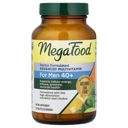 MegaFood, Advanced Multivitamin, For Men 40+, 60 Tablets