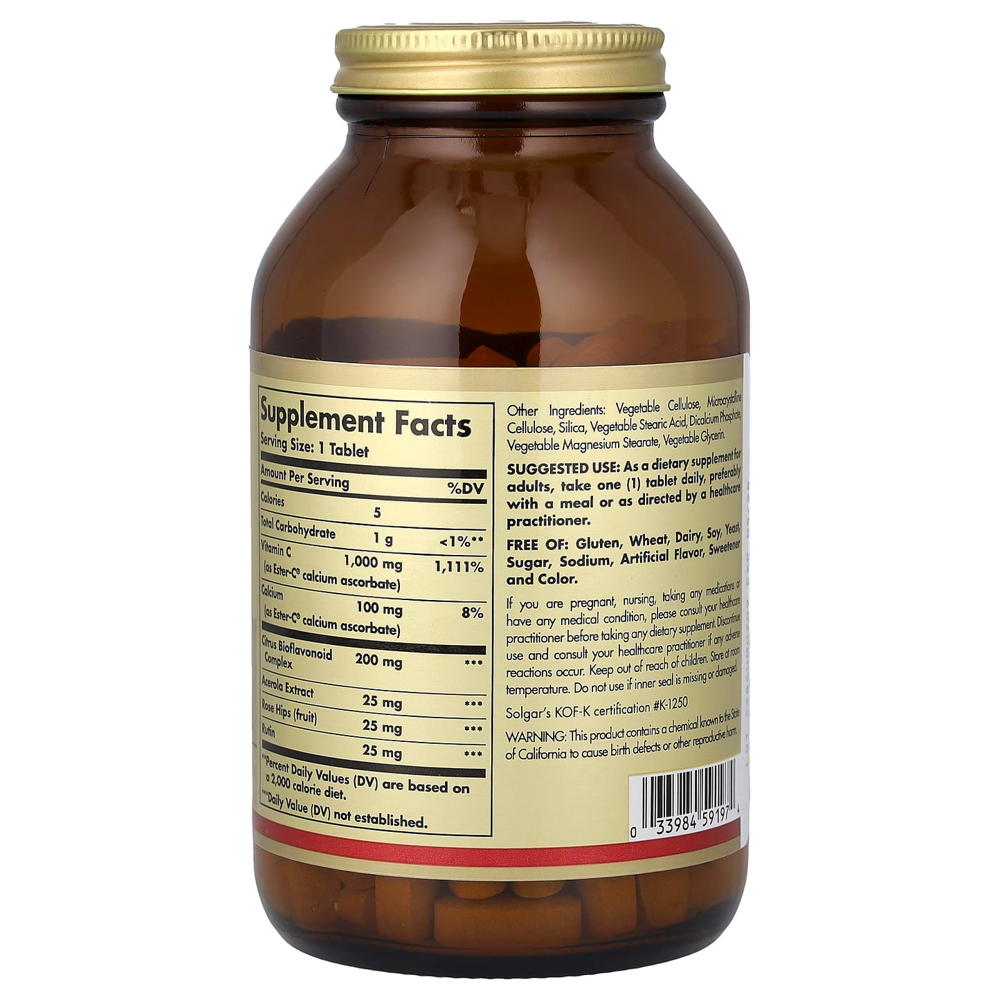 Solgar, Ester-C® Plus, Vitamin C, 1,000 mg, 180 Tablets