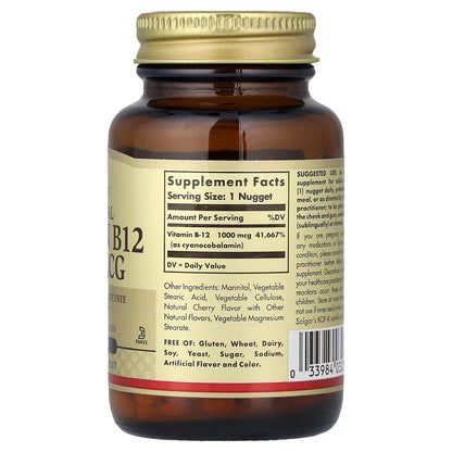 Solgar, Vitamin B12, Sublingual, 1,000 mcg, 250 Nuggets