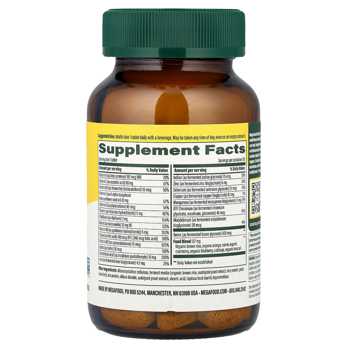 MegaFood, One Daily Multivitamin, 60 Tablets