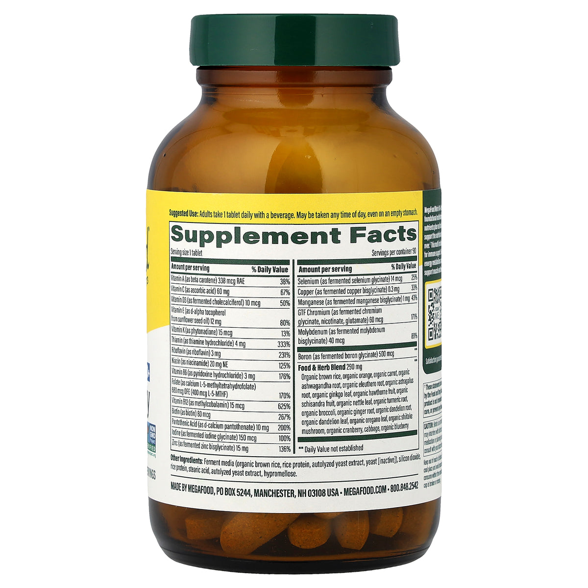 MegaFood, Men's 40+ One Daily Multivitamin, 90 Tablets