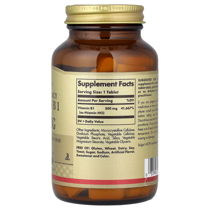 Solgar, Vitamin B1, 500 mg, 100 Tablets