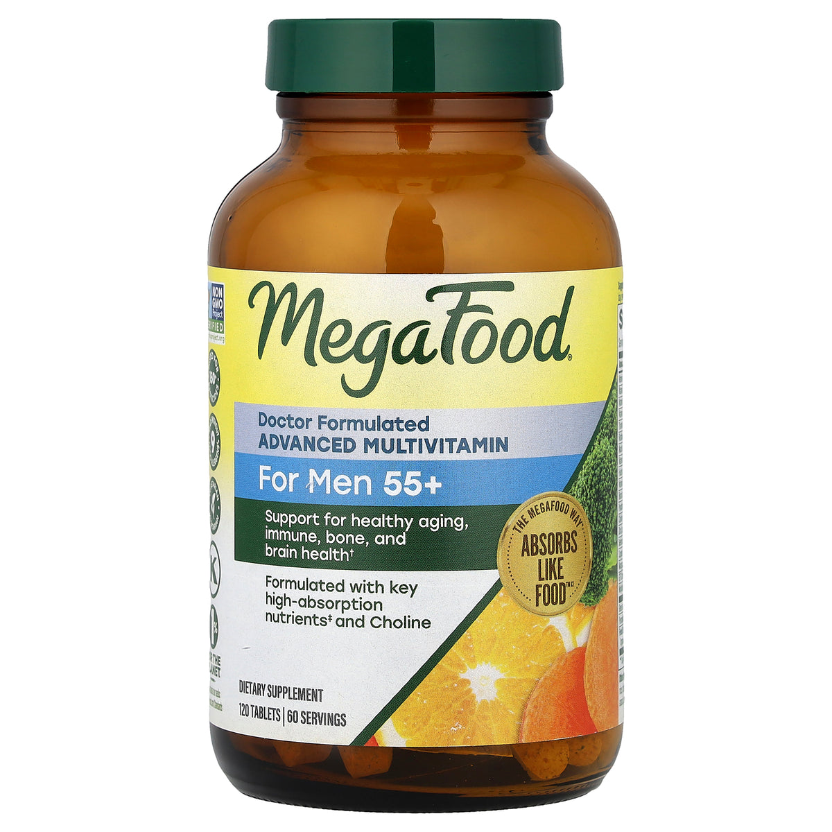 MegaFood, Advanced Multivitamin, For Men 55+, 120 Tablets
