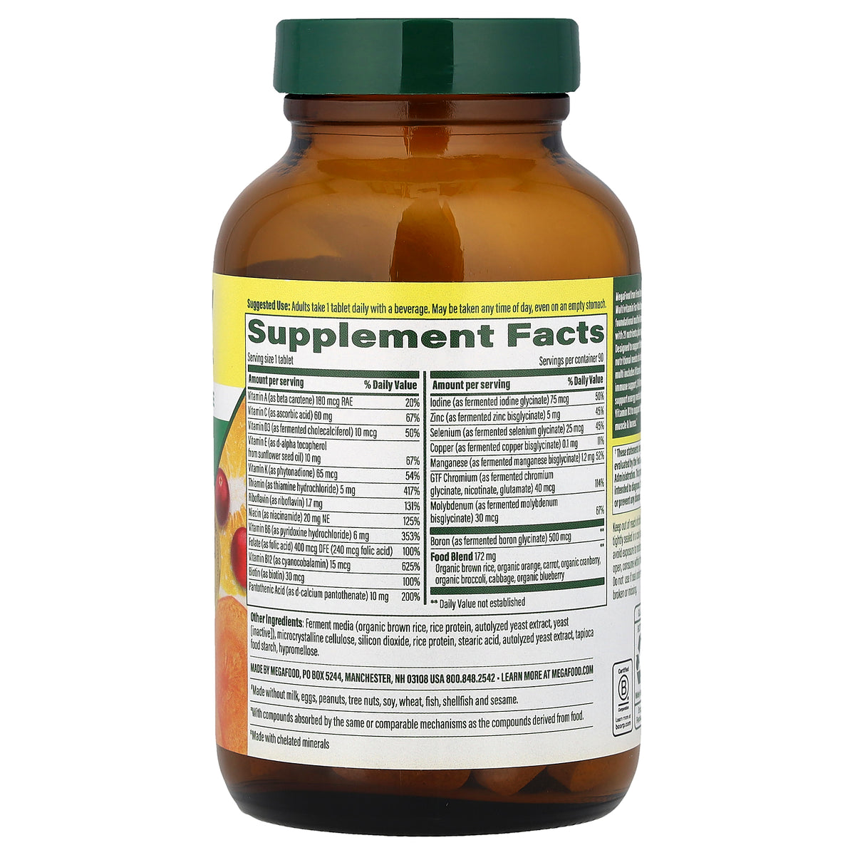 MegaFood, One Daily Multivitamin, Iron Free , 90 Tablets