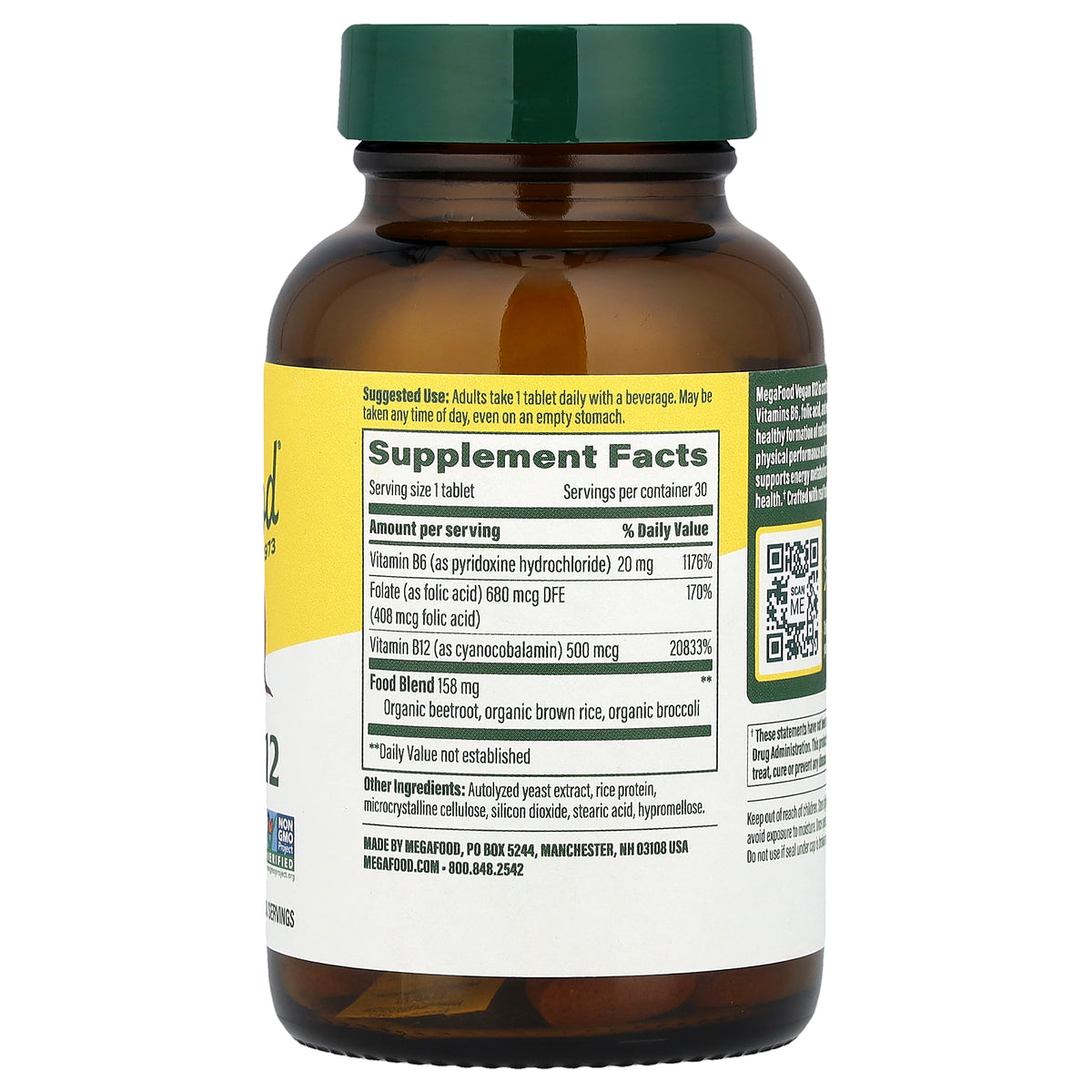 MegaFood, Vegan B12, 30 Mini Tablets