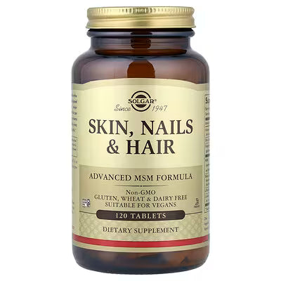 Solgar, Skin, Nails & Hair, Advanced MSM Formula, 120 Tablets