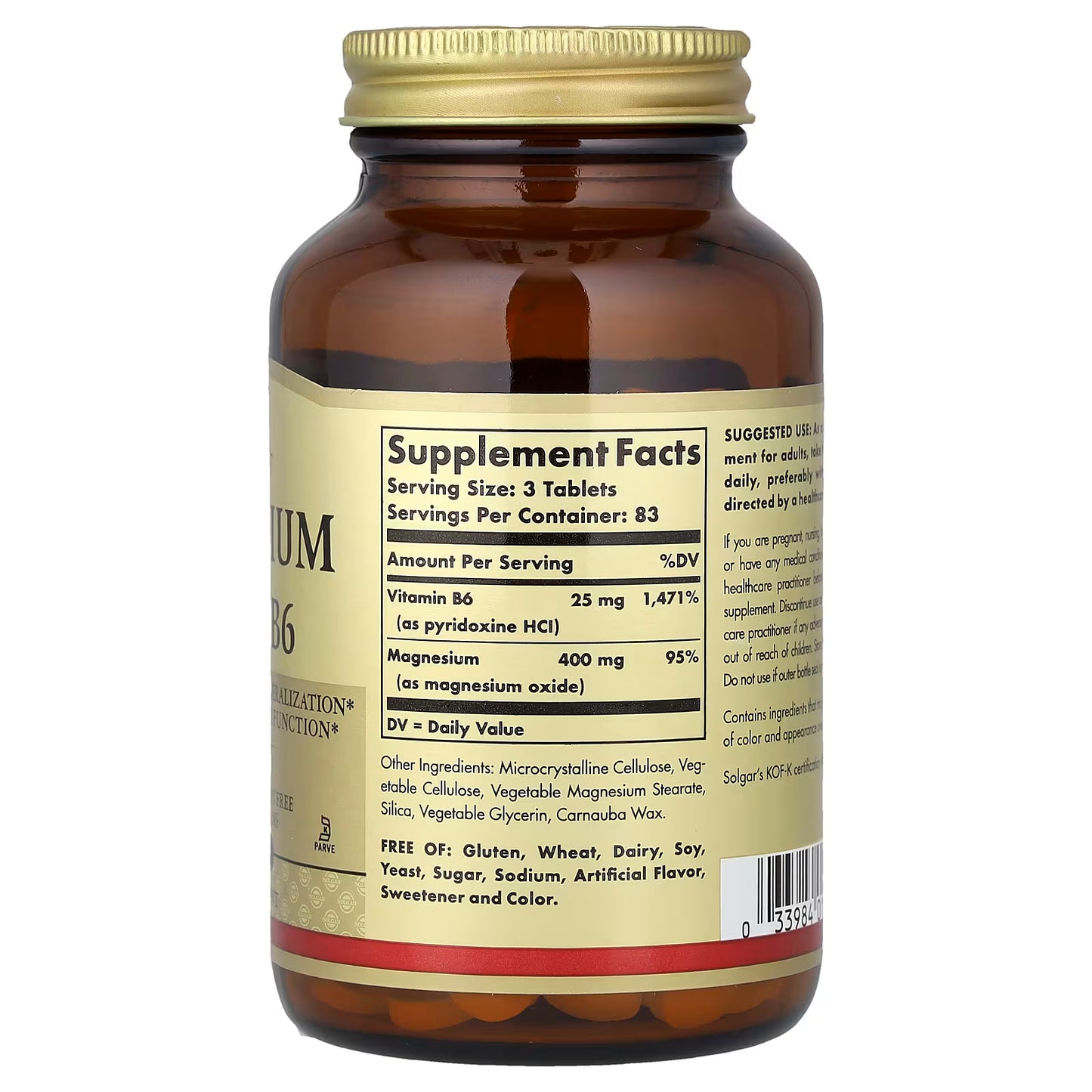 Solgar, Magnesium With Vitamin B6, 250 Tablets