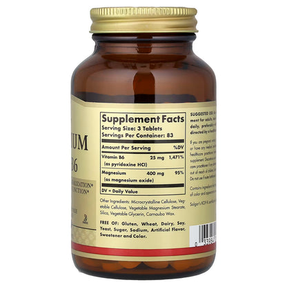 Solgar, Magnesium With Vitamin B6, 250 Tablets