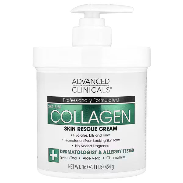 Advanced Clinicals, Collagen, Skin Rescue Cream, 16 oz (454 g)