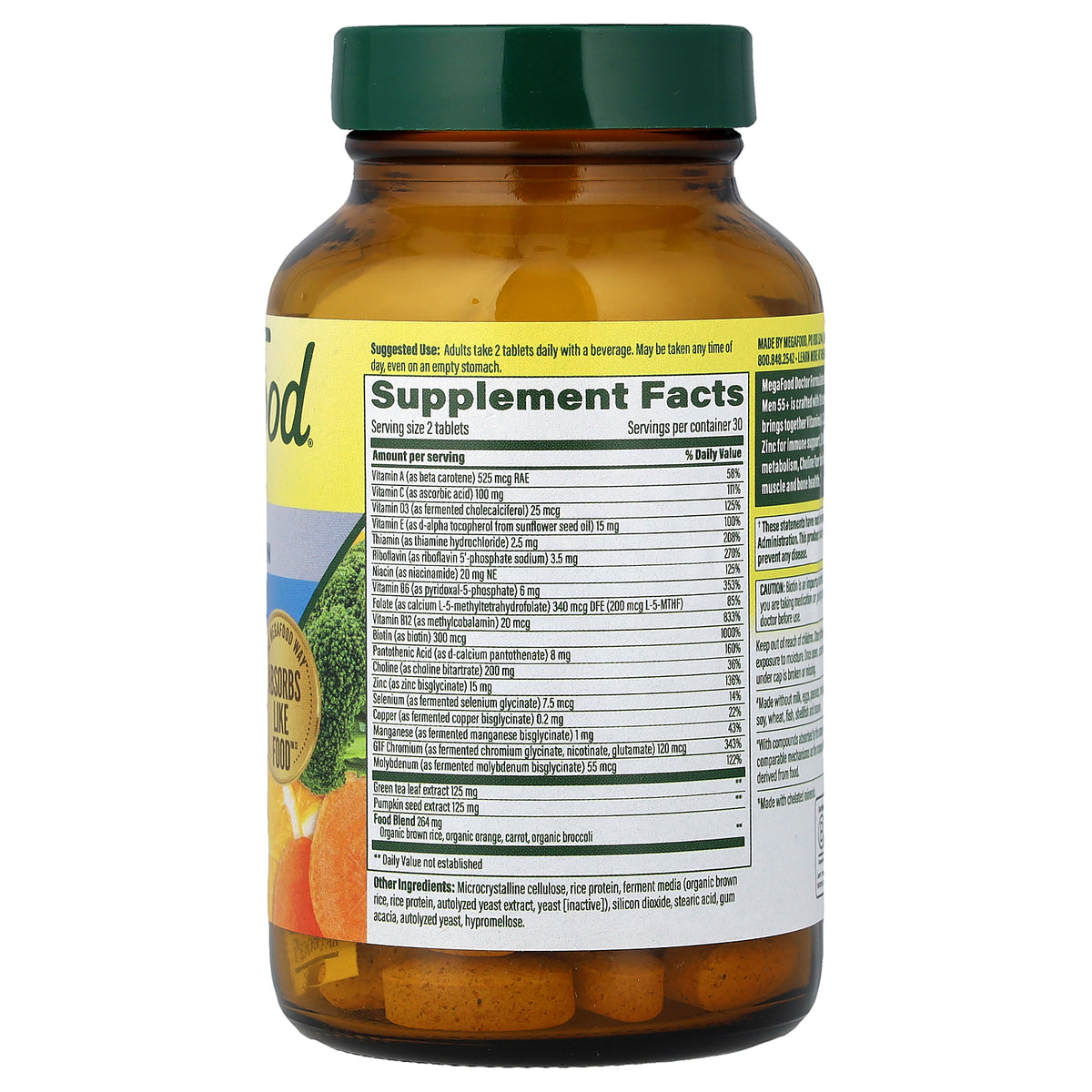 MegaFood, Advanced Multivitamin, For Men 55+, 60 Tablets