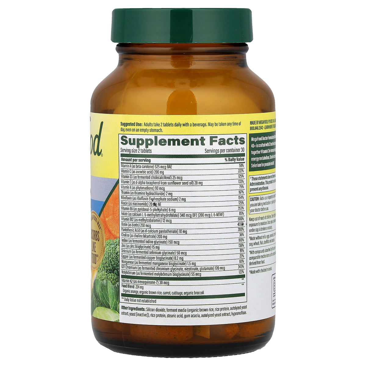 MegaFood, Advanced Multivitamin, For Men 40+, 60 Tablets