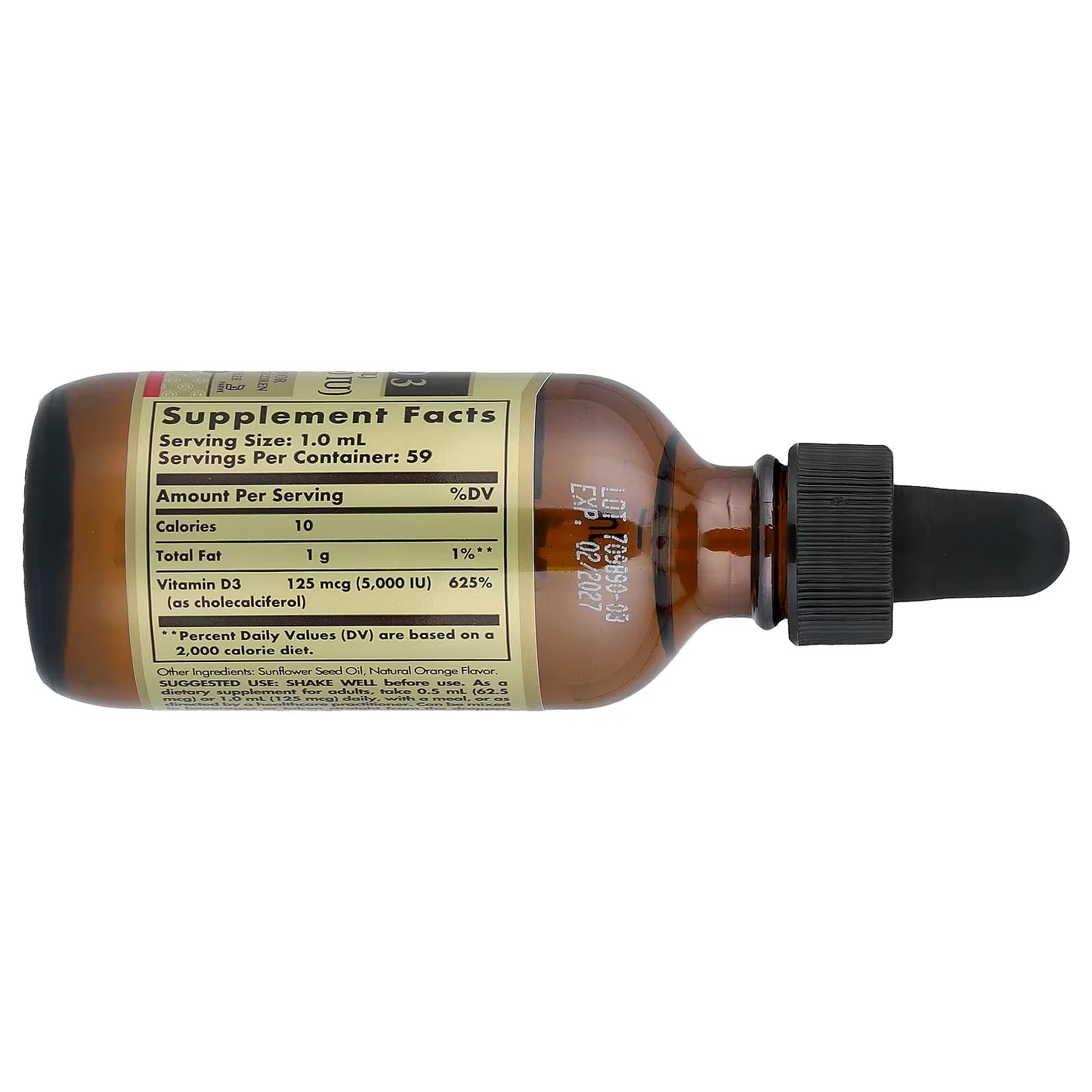 Solgar, Liquid Vitamin D3, Natural Orange, 2 fl oz (59 ml)