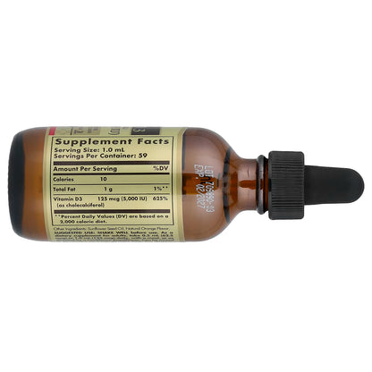 Solgar, Liquid Vitamin D3, Natural Orange, 2 fl oz (59 ml)