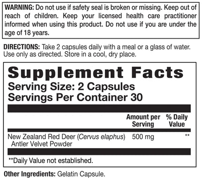 Action Labs Deer Antler Velvet Capsule 60 CT