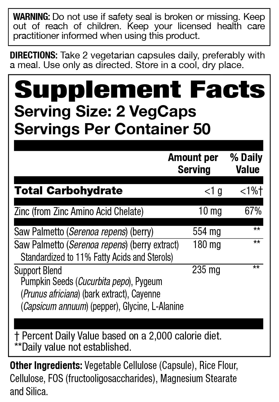 Action Labs Saw Palmetto+ Veg Capsule 100 CT