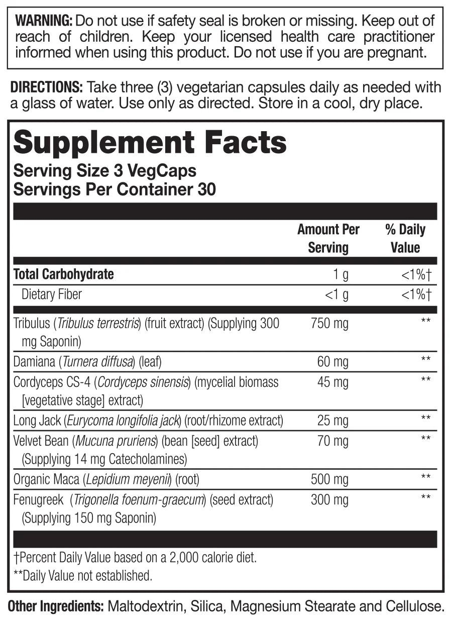 Action Labs Tribulus & Maca Veg Capsule 90 CT