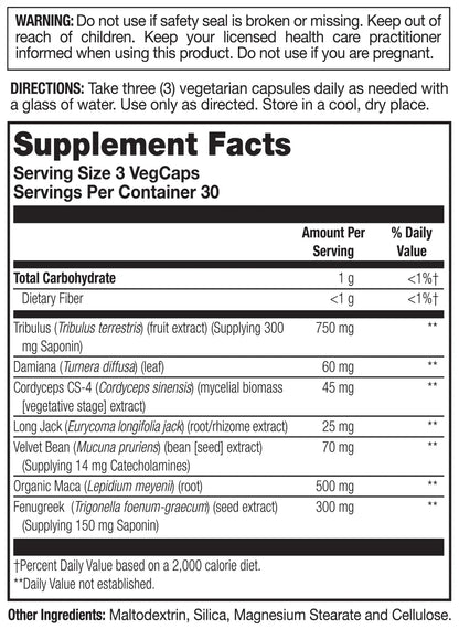 Action Labs Tribulus & Maca Veg Capsule 90 CT