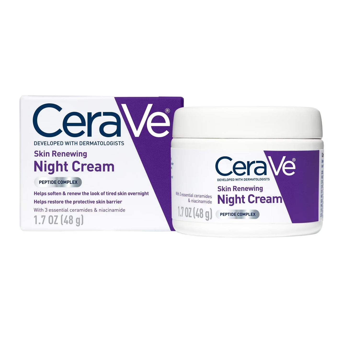 CeraVe Skin Renewing Face Night Cream, 1.7 Oz