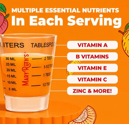 MaryRuth's, Liquid Morning Multivitamin + Hair Growth, Peach Mango, 15.22 fl oz (450 ml)