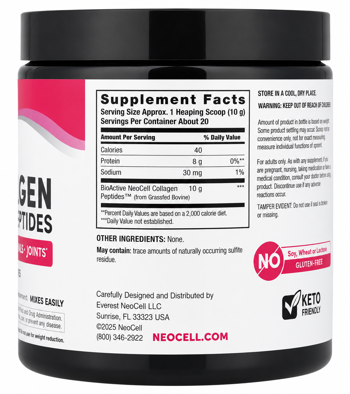 NeoCell, Grassfed Collagen Peptides, Unflavored, 7 oz (200 g)