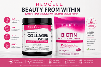 NeoCell, Grassfed Collagen Peptides, Unflavored, 7 oz (200 g)