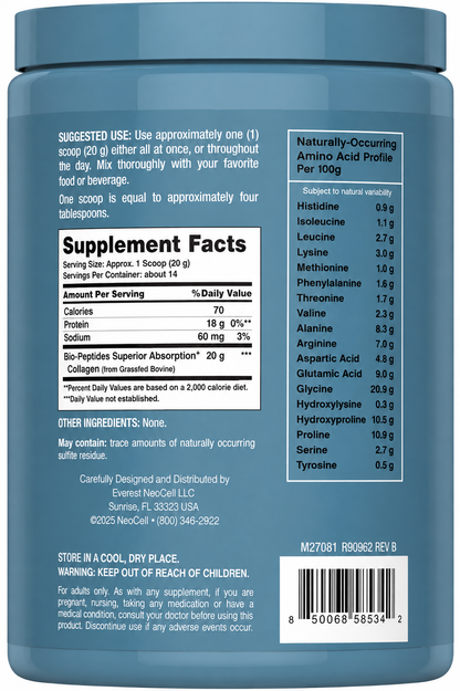 NeoCell Collagen Bio-Peptides Powder | 10oz | Super Hair, Skin, and Nails