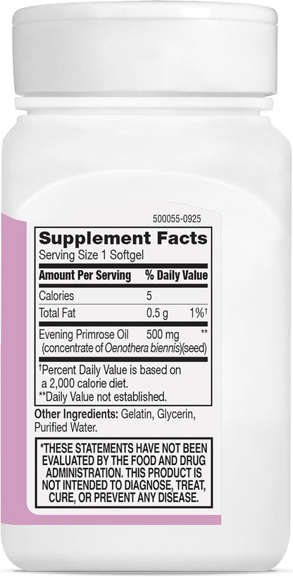 21st Century, Kalos & Splendor™, Evening Primrose Oil, Standardized, 60 Softgels (500 mg per Softgel)