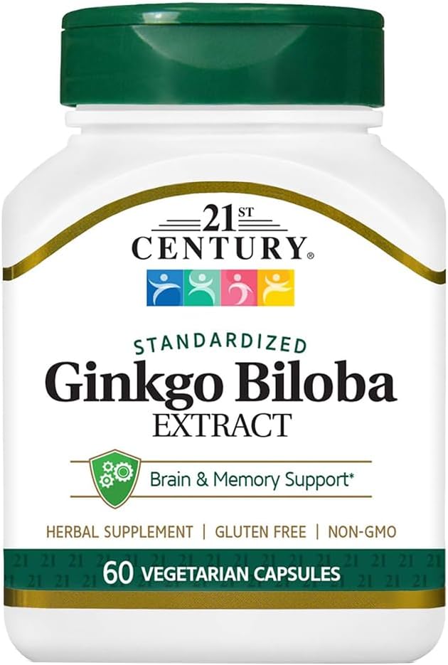 21st Century, Ginkgo Biloba Extract, Standardized, 60 Vegetarian Capsules (60 mg per Capsule)