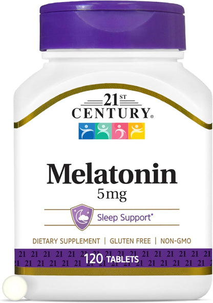 21st Century, Melatonin, 5 mg, 120 Tablets