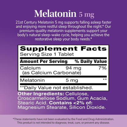 21st Century, Melatonin, 5 mg, 120 Tablets