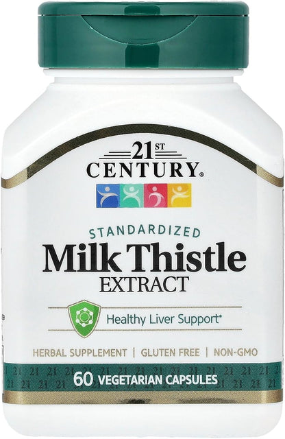 21st Century, Milk Thistle Extract, Standardized , 60 Vegetarian Capsules